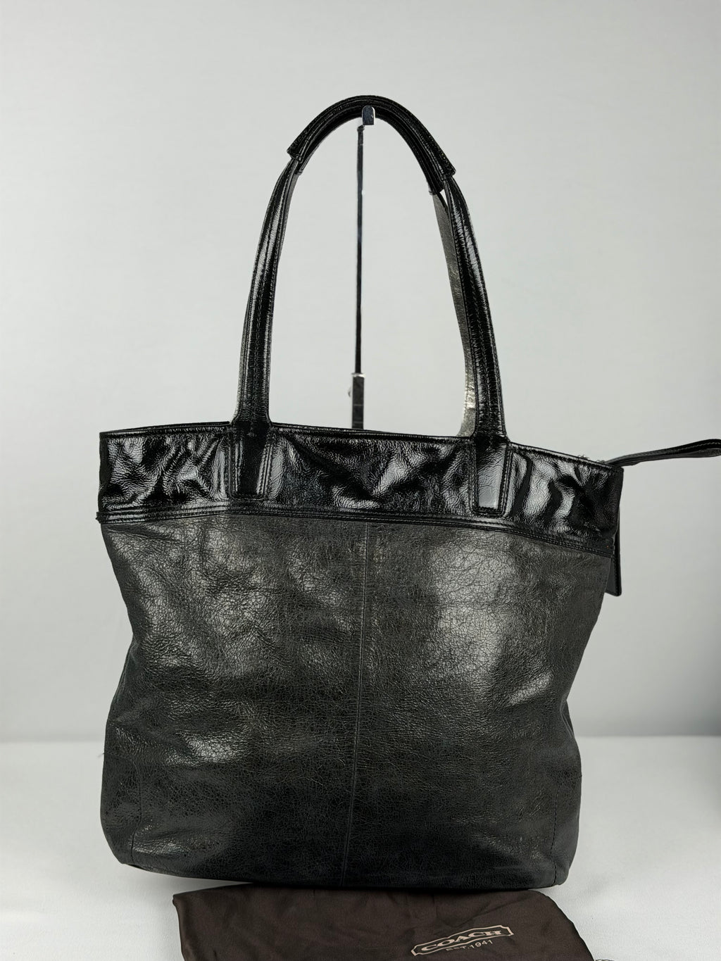 Coach 17041 Black Patent Leather Tote Shoulder Bag