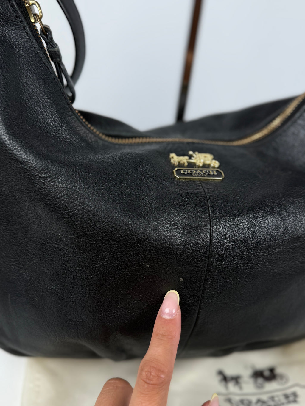 Coach 15959 Black Leather Hobo Shoulder Bag