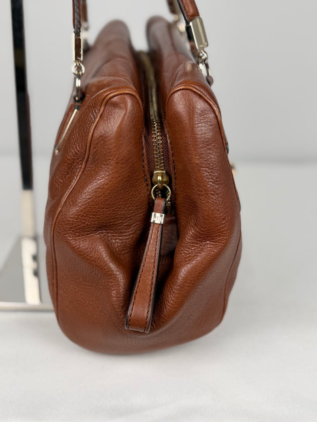 Coach 25169 Madison Madeline East/West Satchel Brown Leather Shoulder Bag