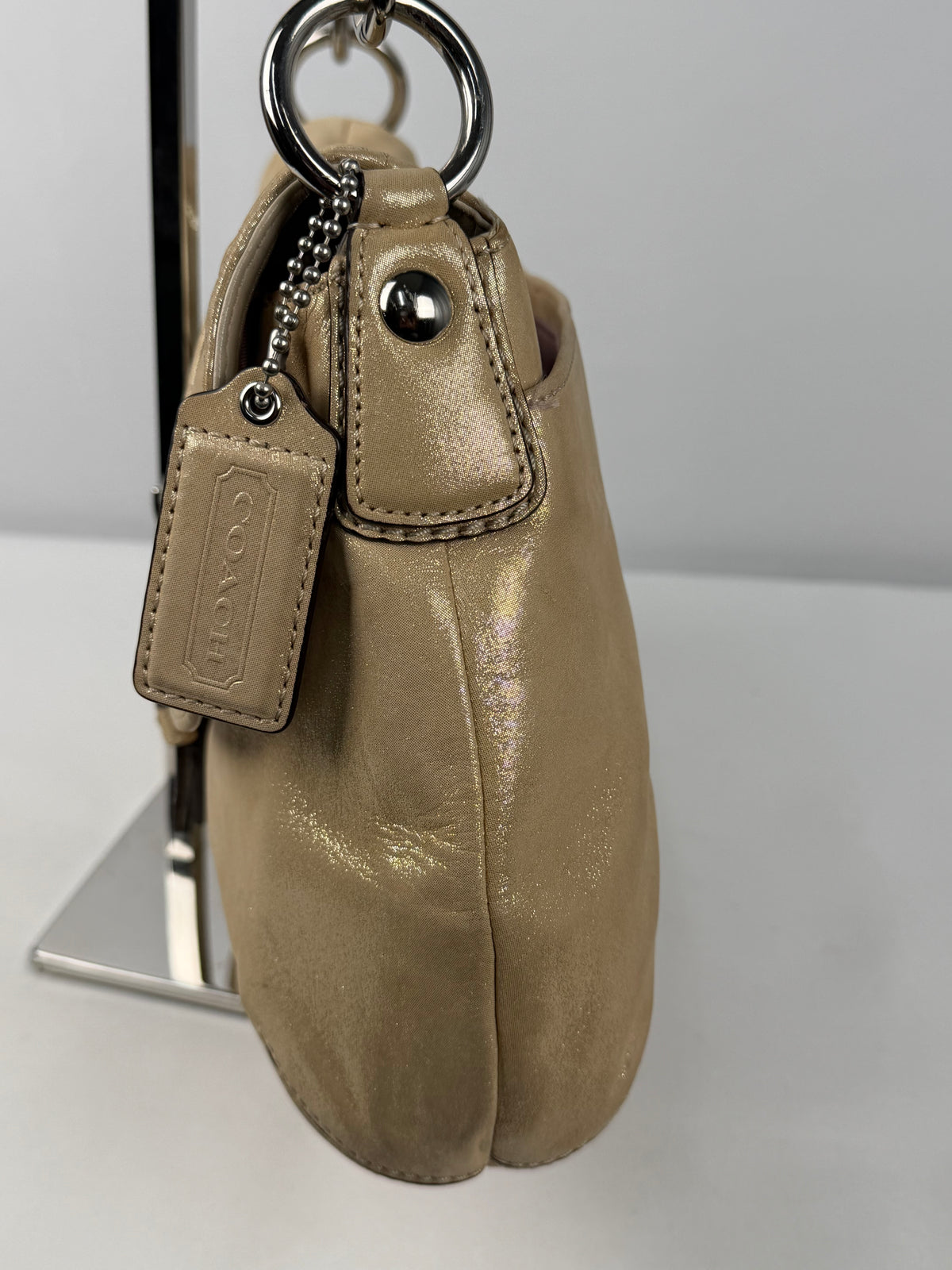 Coach F17217 Soho Beige Glitter Leather Shoulder Bag