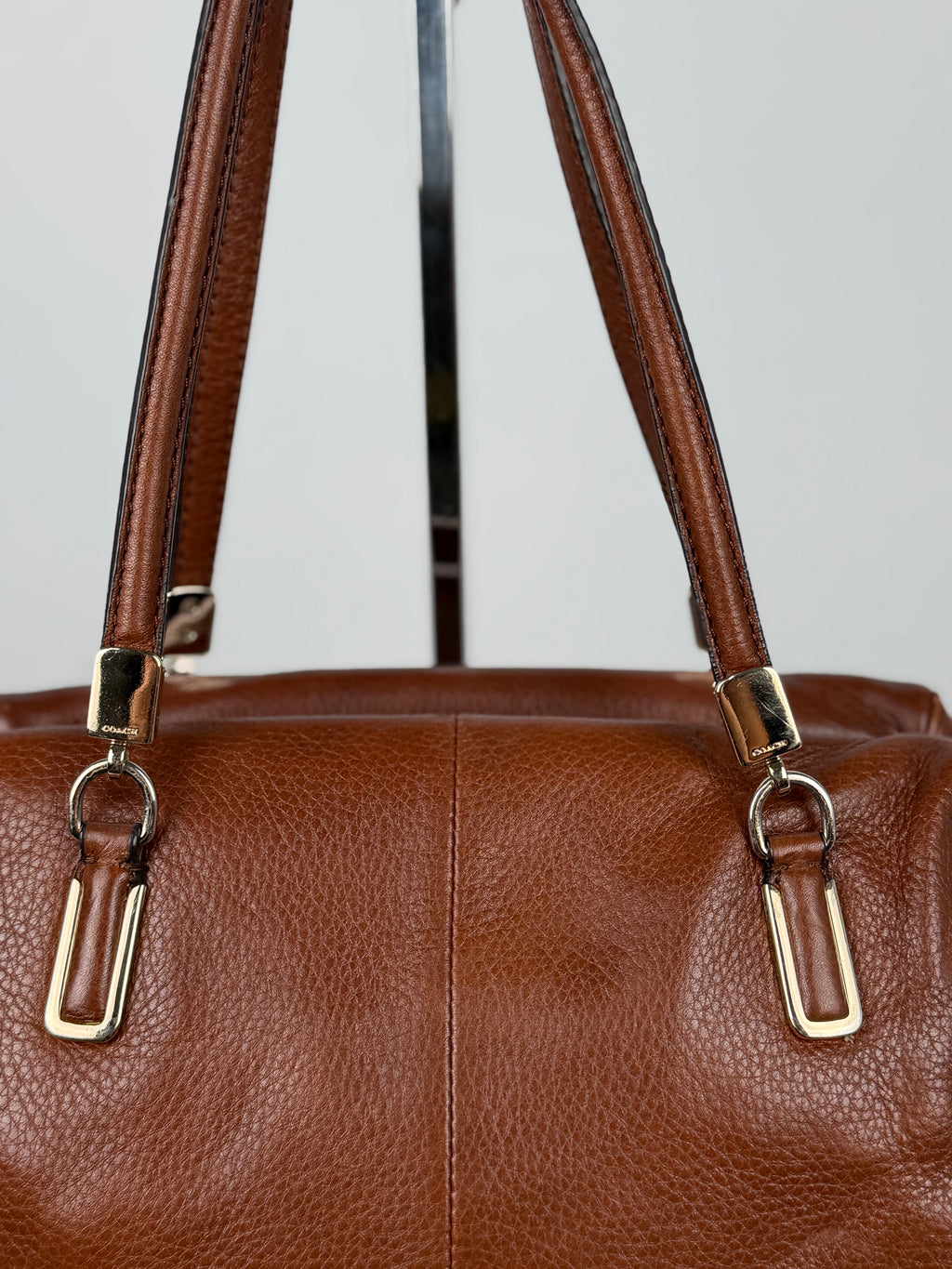 Coach 25169 Madison Madeline East/West Satchel Brown Leather Shoulder Bag