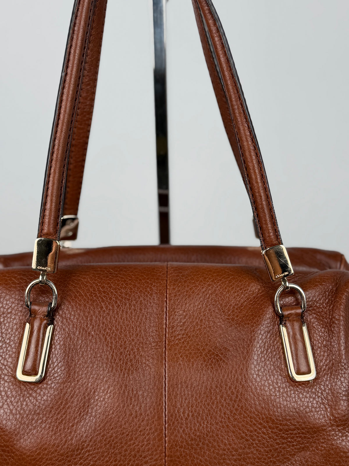 Coach 25169 Madison Madeline East/West Satchel Brown Leather Shoulder Bag