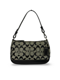 Coach 6094 Signature Black/Grey Demi Shoulder Bag Leather Trim