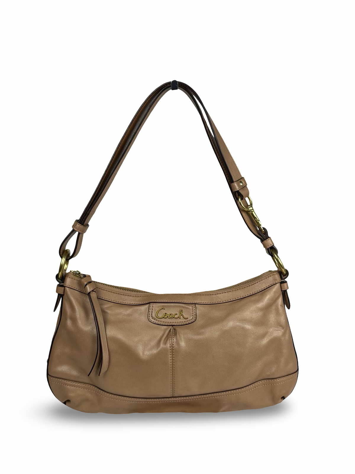 Coach F24404 Brown/Bronze Leather Shoulder Bag