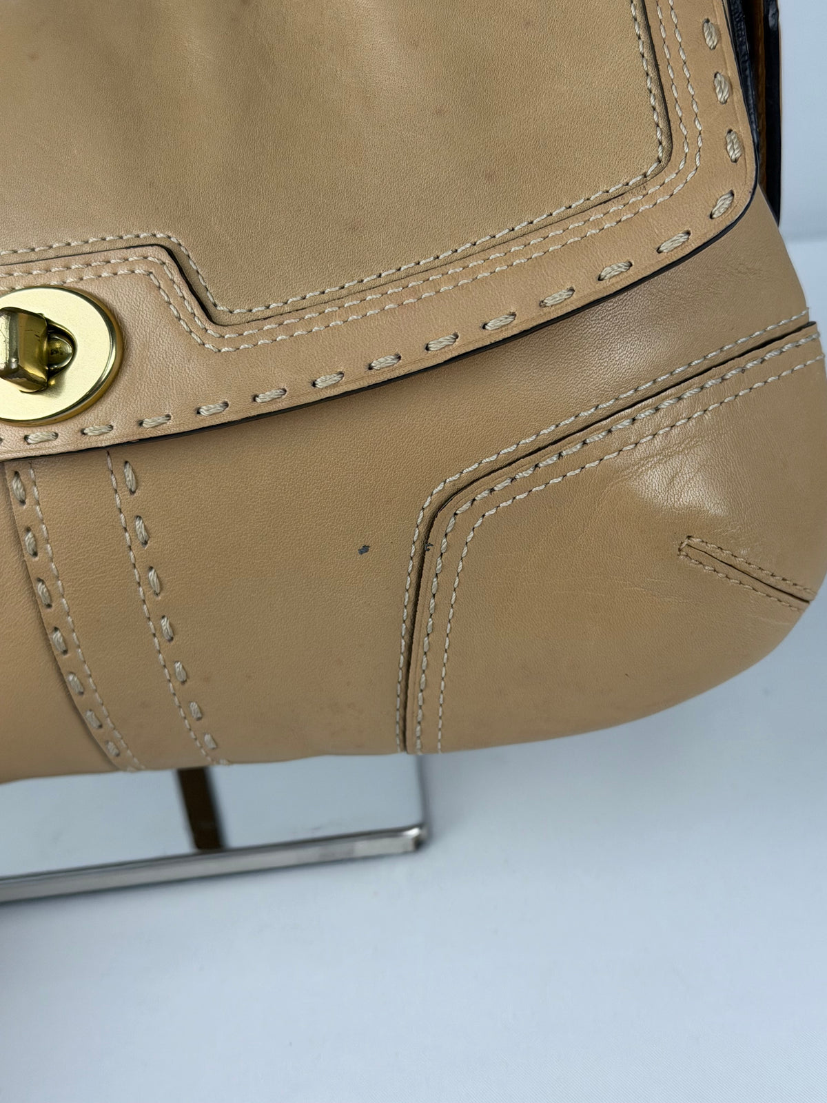 Coach 11542 Turnlock Brown/Tan Leather Shoulder bag