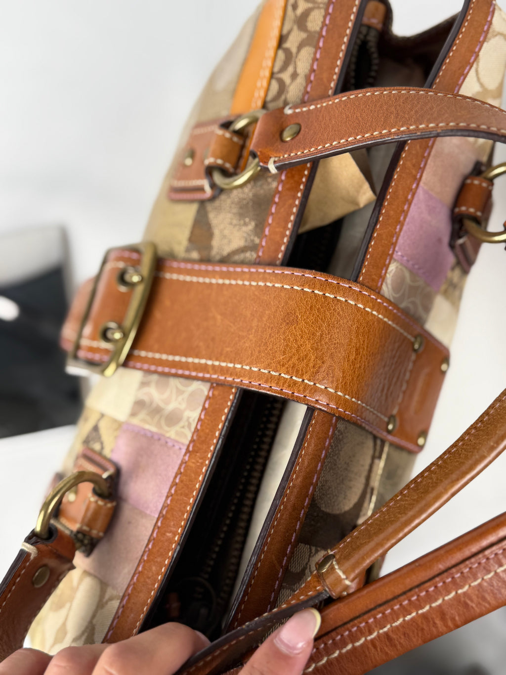 Coach 10004 Rare Soho Multicolour Suede/Leather/Canvas Patchwork Shoulder Bag&nbsp;
