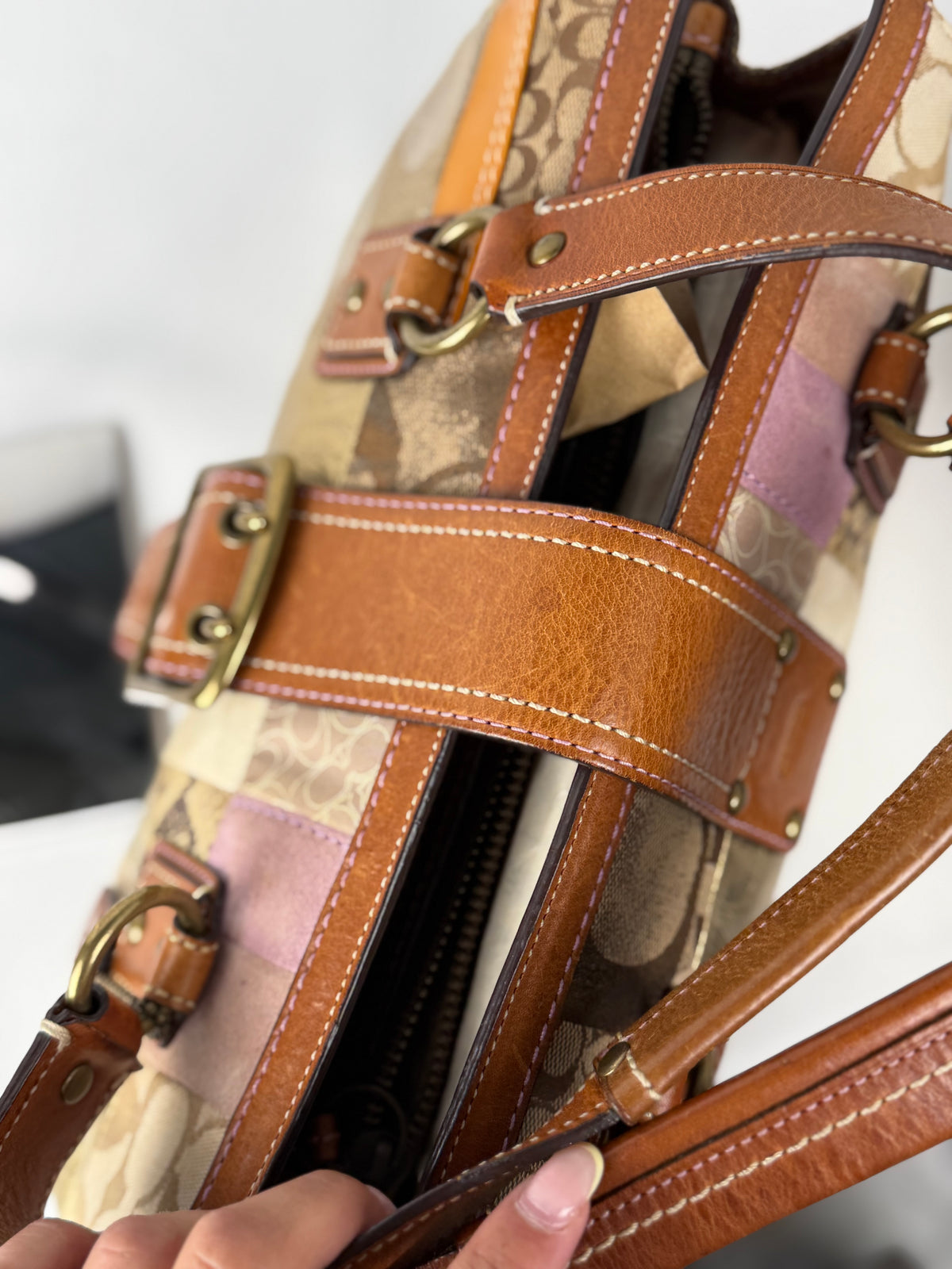 Coach 10004 Rare Soho Multicolour Suede/Leather/Canvas Patchwork Shoulder Bag&nbsp;