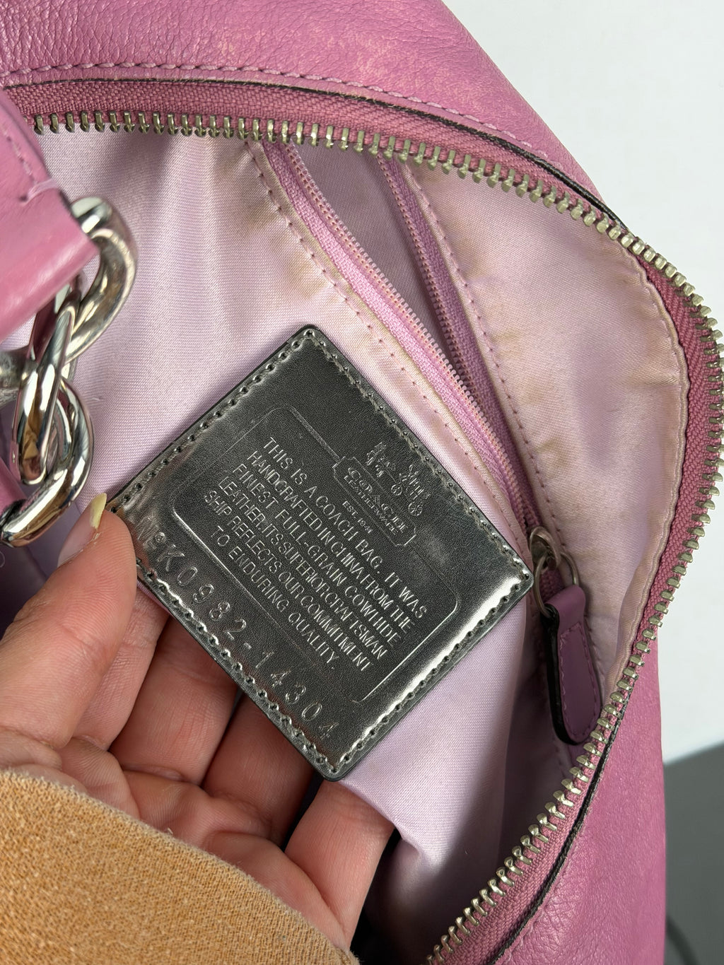 Coach 14304 Pink/Purple Leather Shoulder Bag