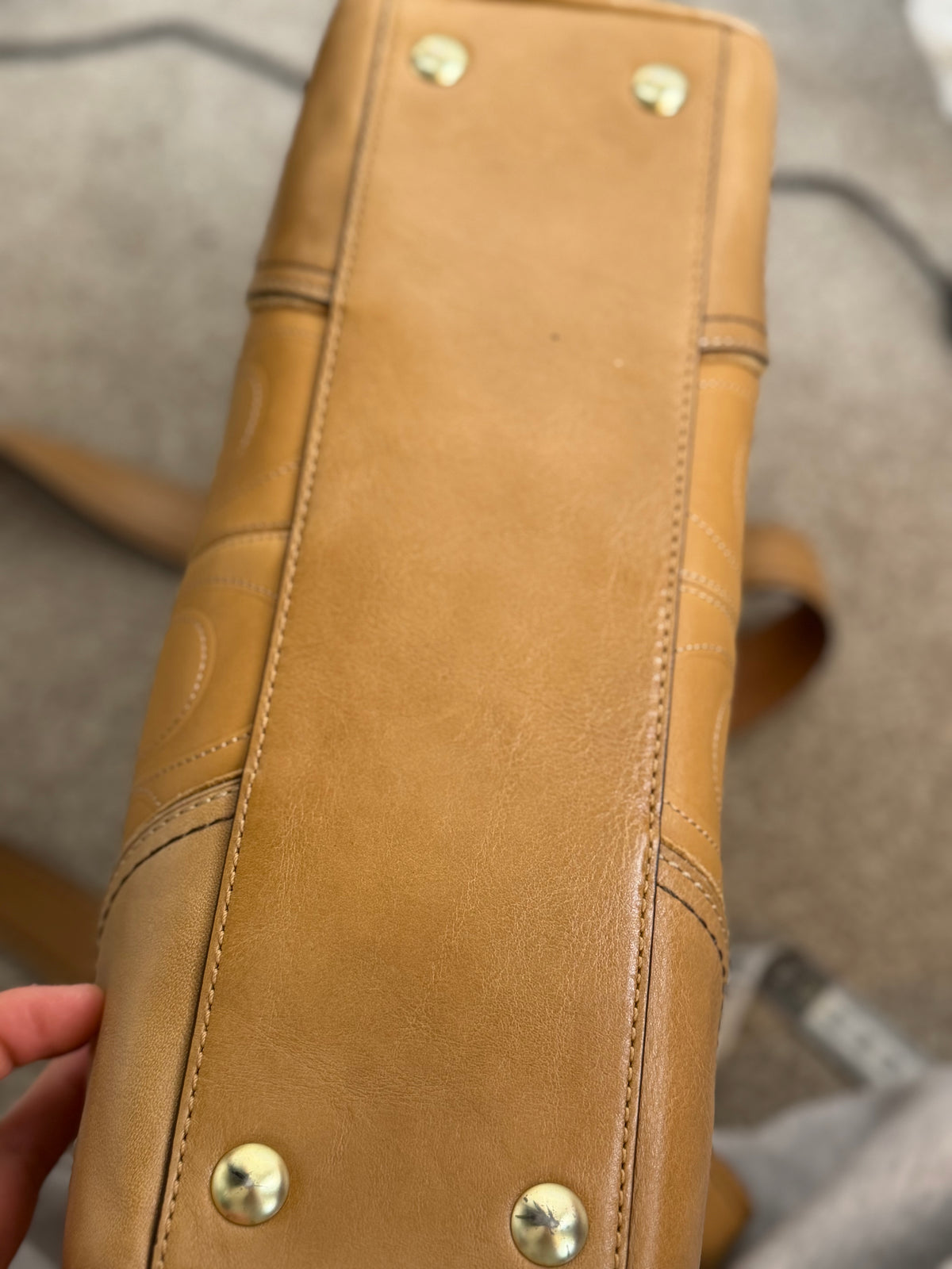 Coach 11330 Hampton Turnlock Flap Monogram Embossed Leather Shoulder Bag