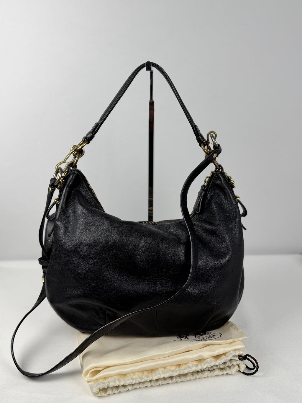 Coach 15959 Black Leather Hobo Shoulder Bag