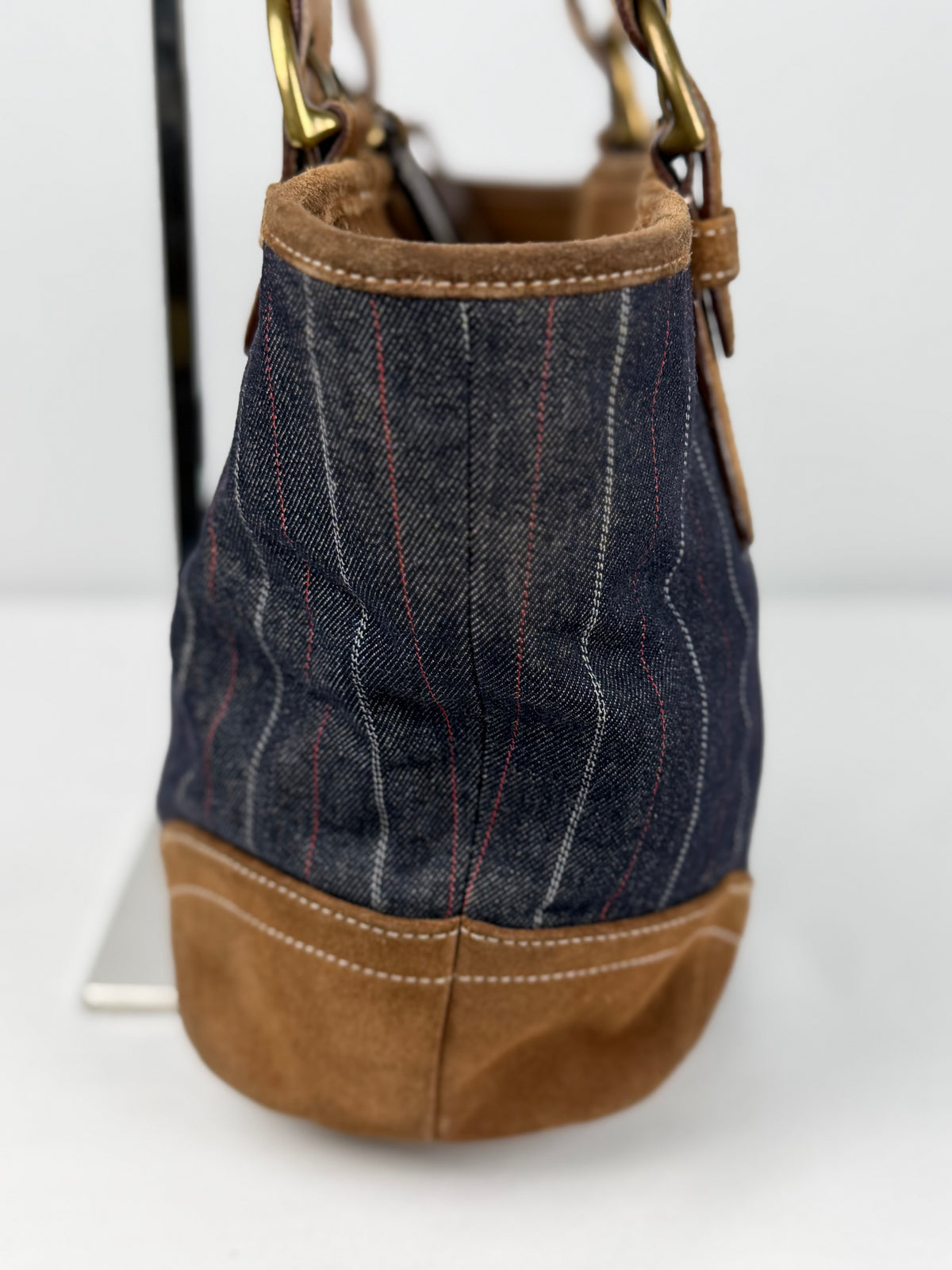 Coach 9529 Denim Pinistripe Shoulder Bag