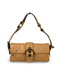Coach RARE Soho 8A29 Brown/Tan Leather Shoulder Bag Gold Studded Detailing