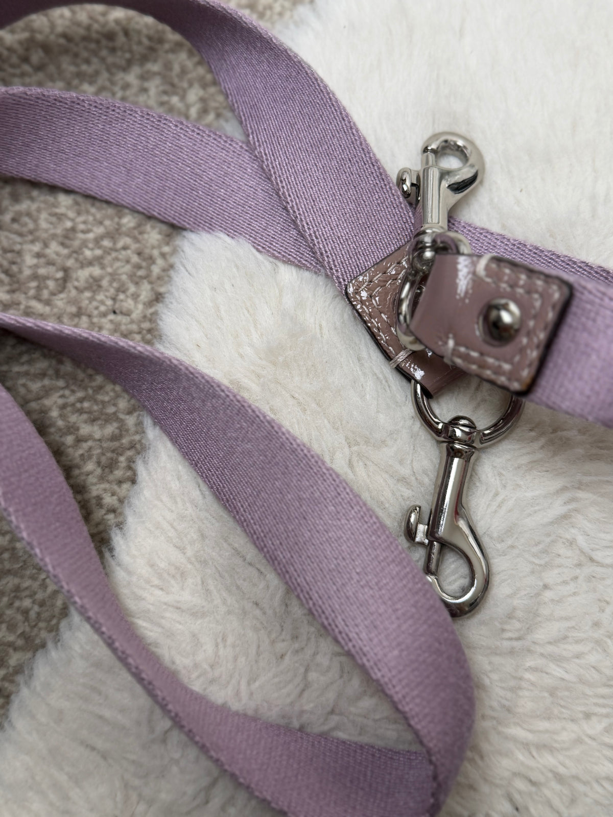 Coach F15141 Monogram Embossed Purple Patent Leather Shoulder Bag with Detachable Crossbody Strap