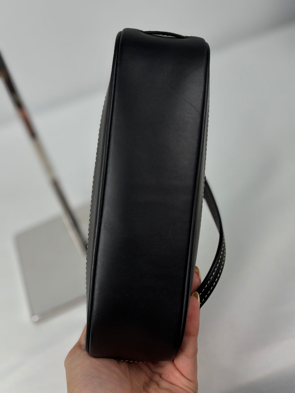 Coach 6094 Signature Black/Grey Demi Shoulder Bag Leather Trim