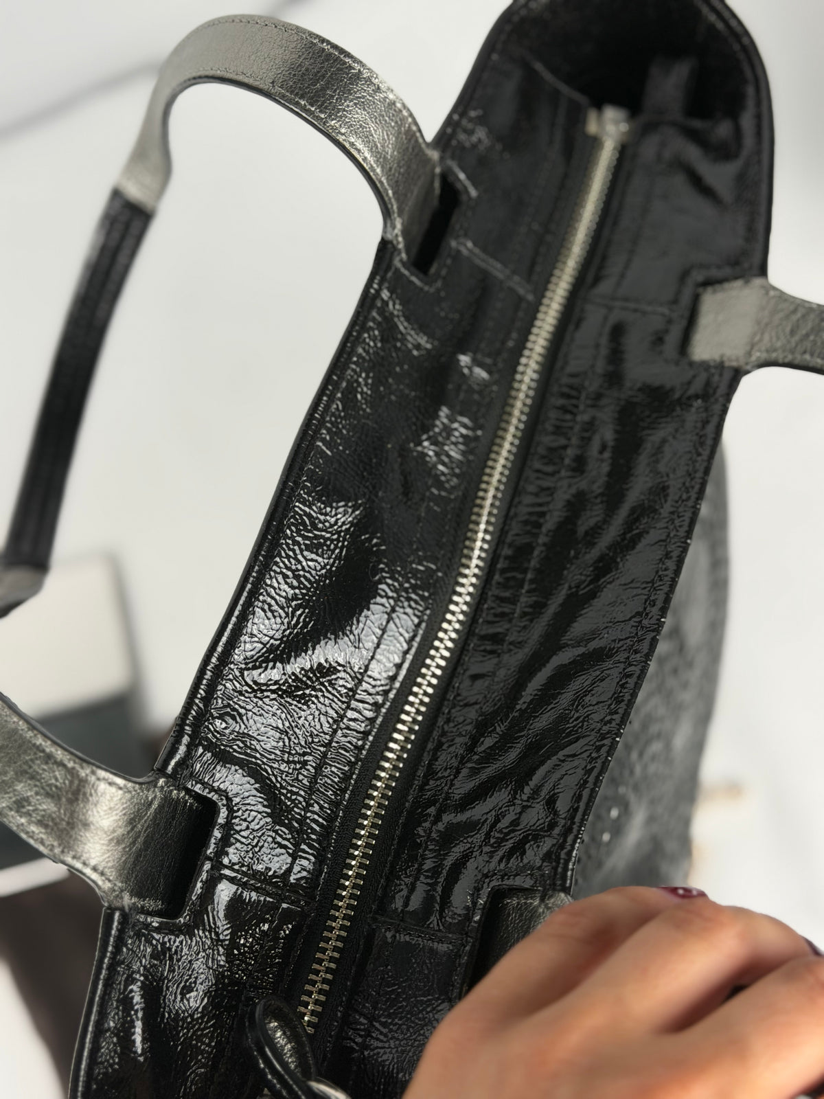 Coach 17041 Black Patent Leather Tote Shoulder Bag
