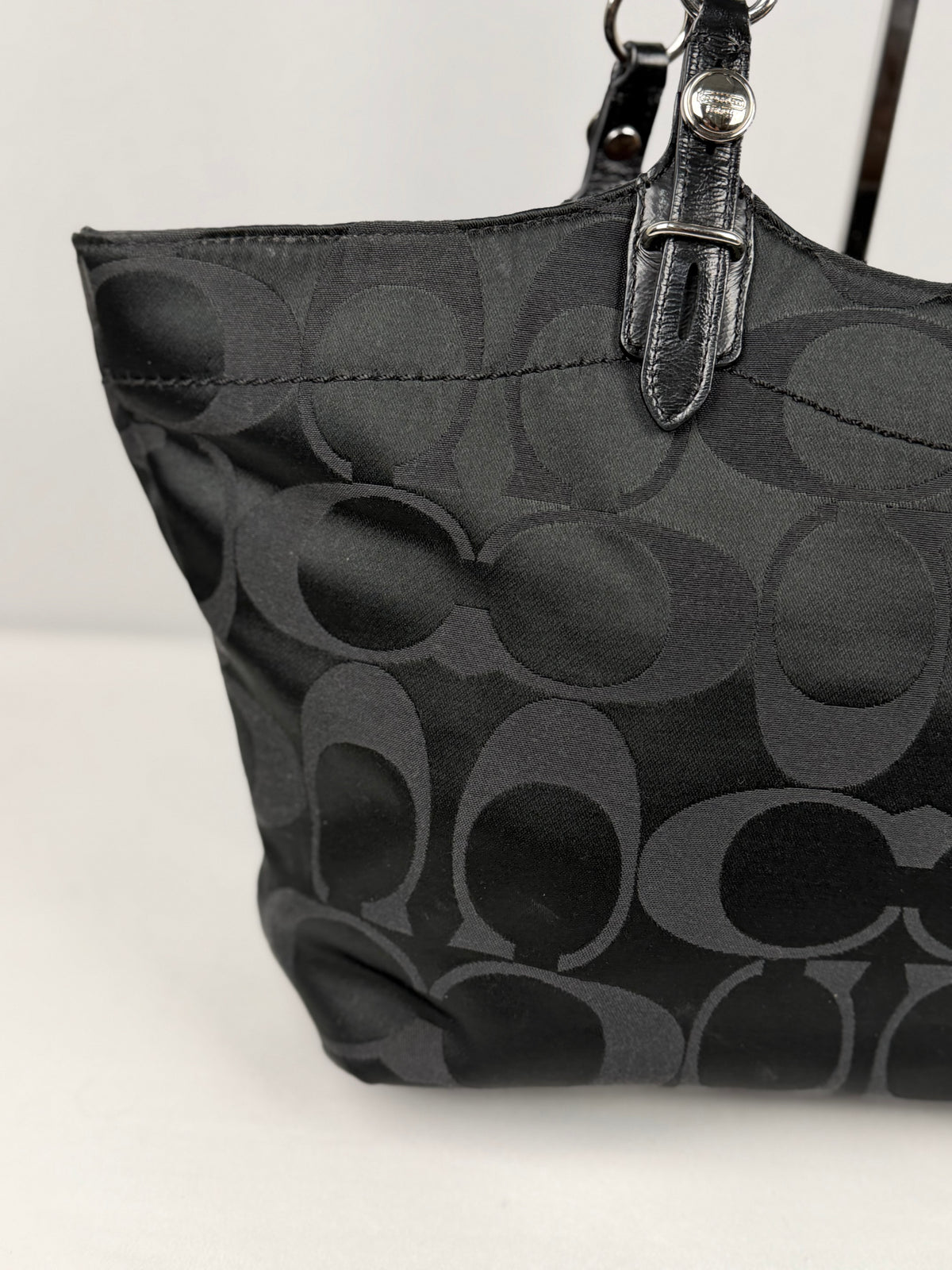Coach F16175 Bleecker Signature black Monogram Shoulder Bag