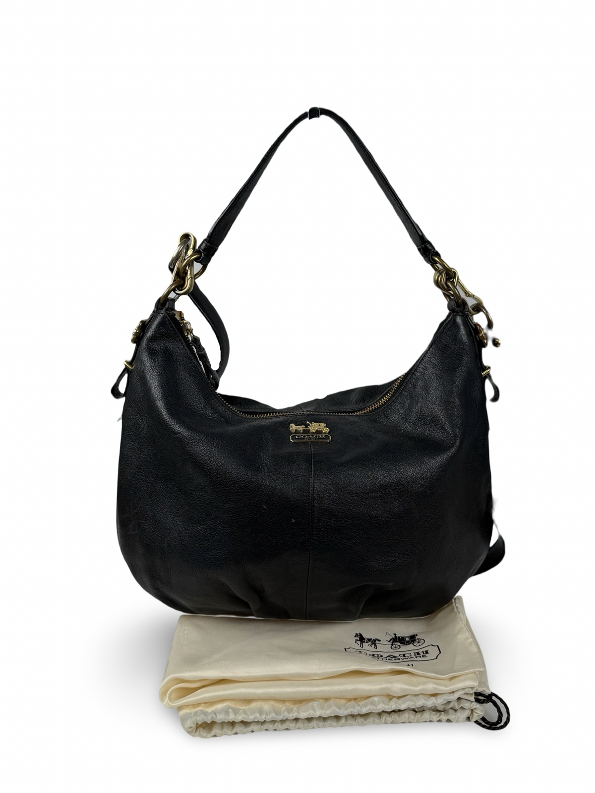 Coach 15959 Black Leather Hobo Shoulder Bag