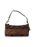 Coach 11096 Signature Brown Monogram Baguette Shoulder Bag