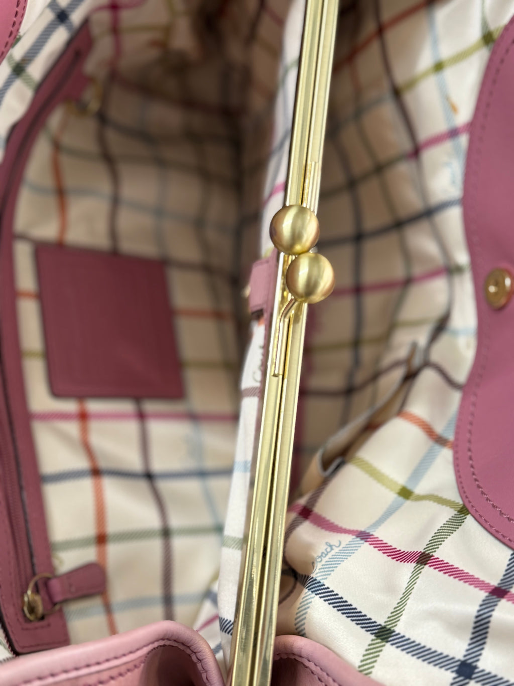 Coach 12248 Ergo Kisslock Baby Pink Leather Shoulder Bag