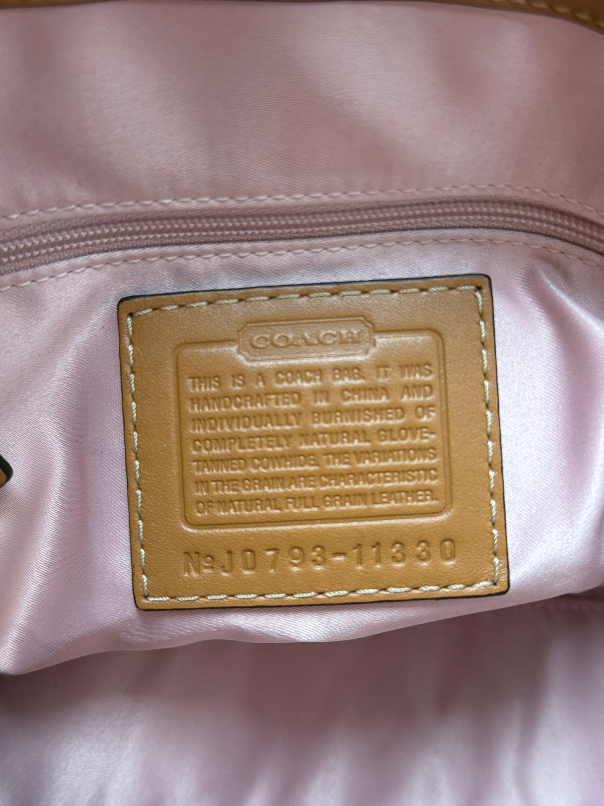 Coach 11330 Hampton Turnlock Flap Brown/Tan Leather Shoulder Bag