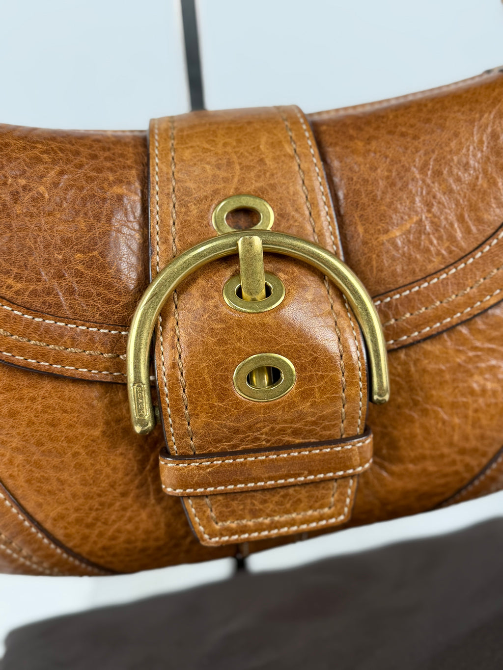 Coach 10317 Soho Rare Brown Pebbled Leather Shoulder Bag with dustbag