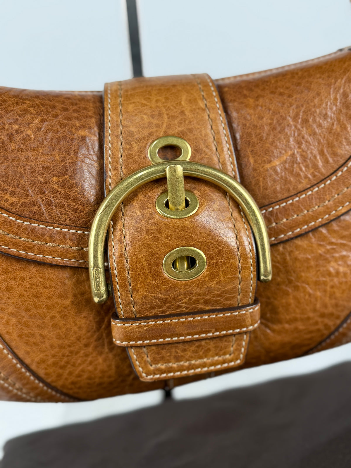Coach 10317 Soho Rare Brown Pebbled Leather Shoulder Bag with dustbag