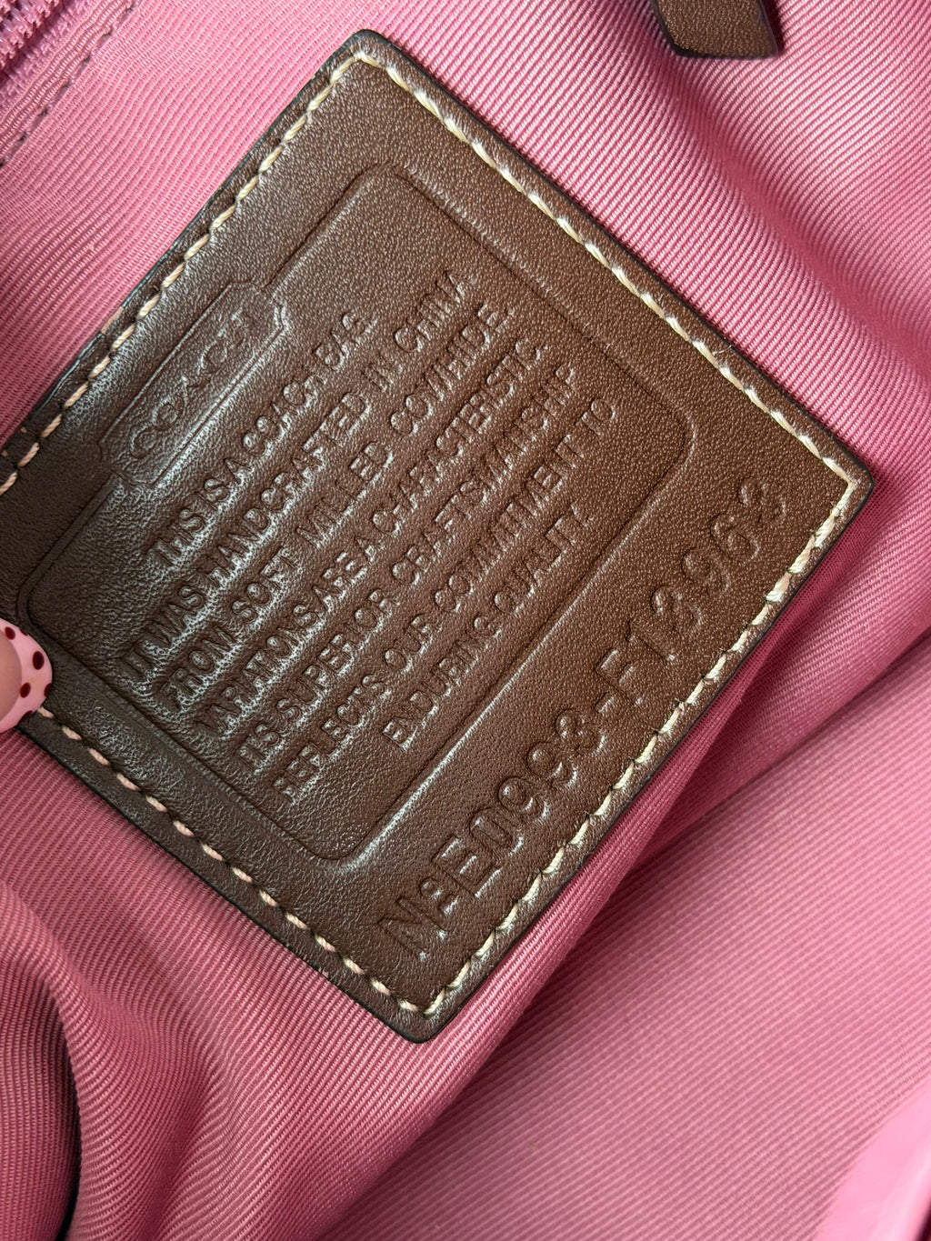 Coach F13963 Hampton Turnlcok Brown Pebbled Leather Shoulder Bag