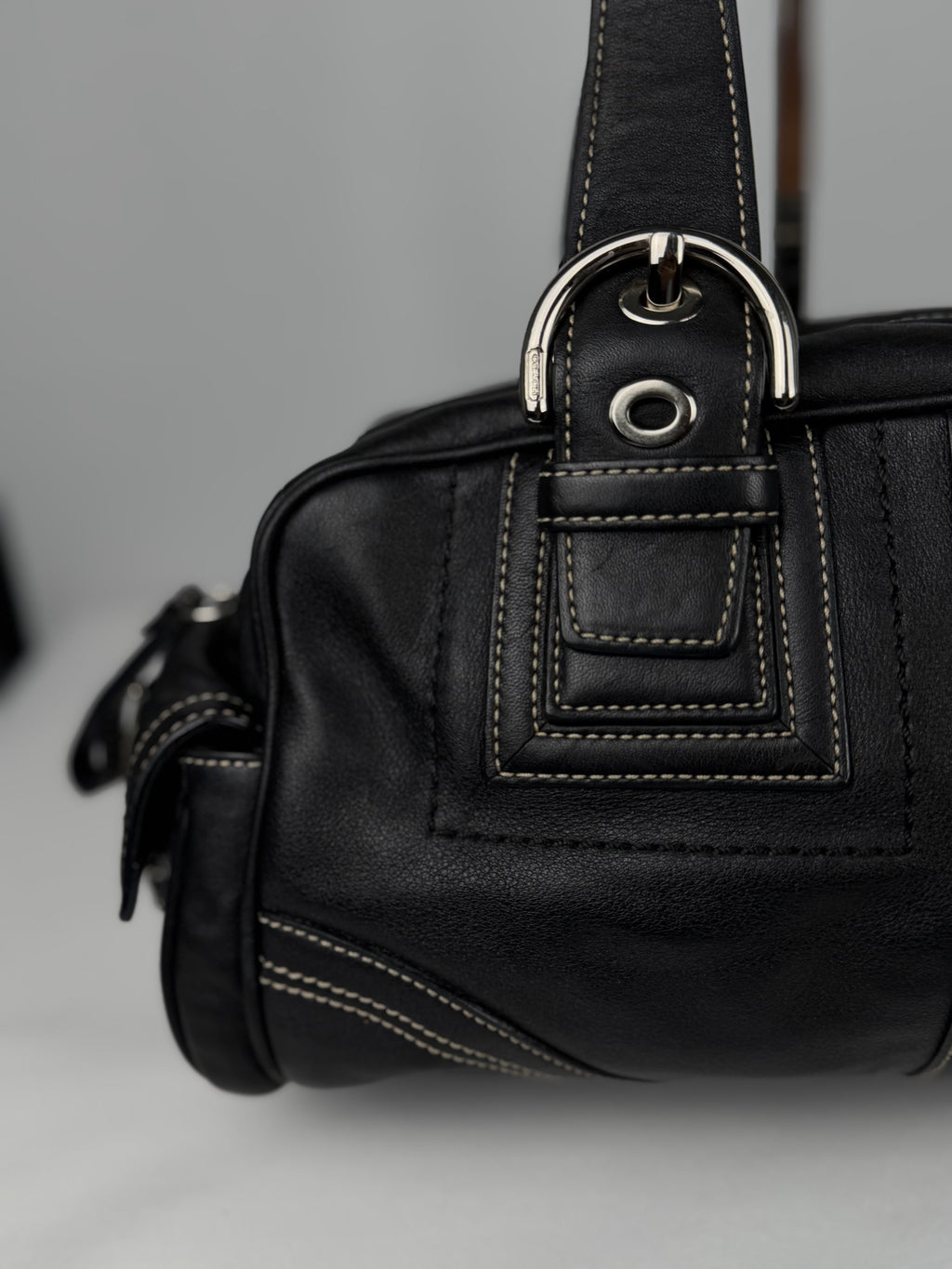 Coach 10036 Mia Black Leather Satchel Shoulder Bag