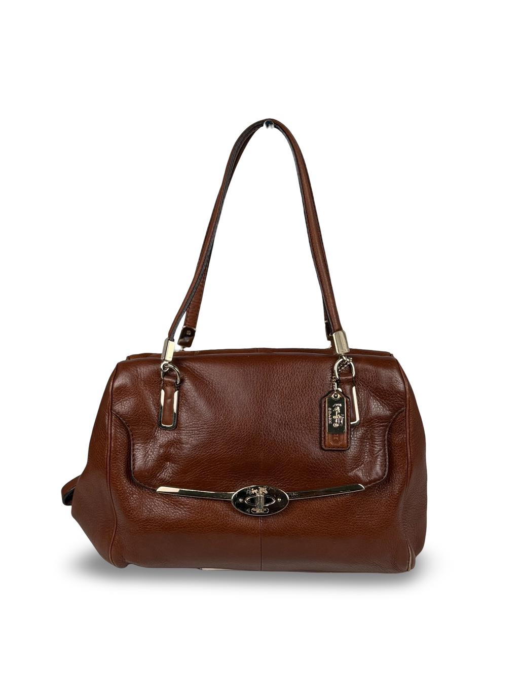 Coach 25169 Madison Madeline East/West Satchel Brown Leather Shoulder Bag