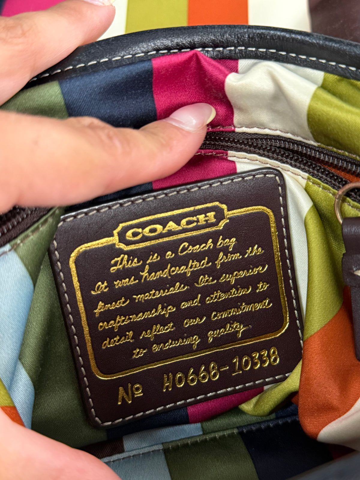 Coach 10338 Ali Legacy Turnlock Flap Signature Brown Monogram Shoulder Bag Black Leather Trim