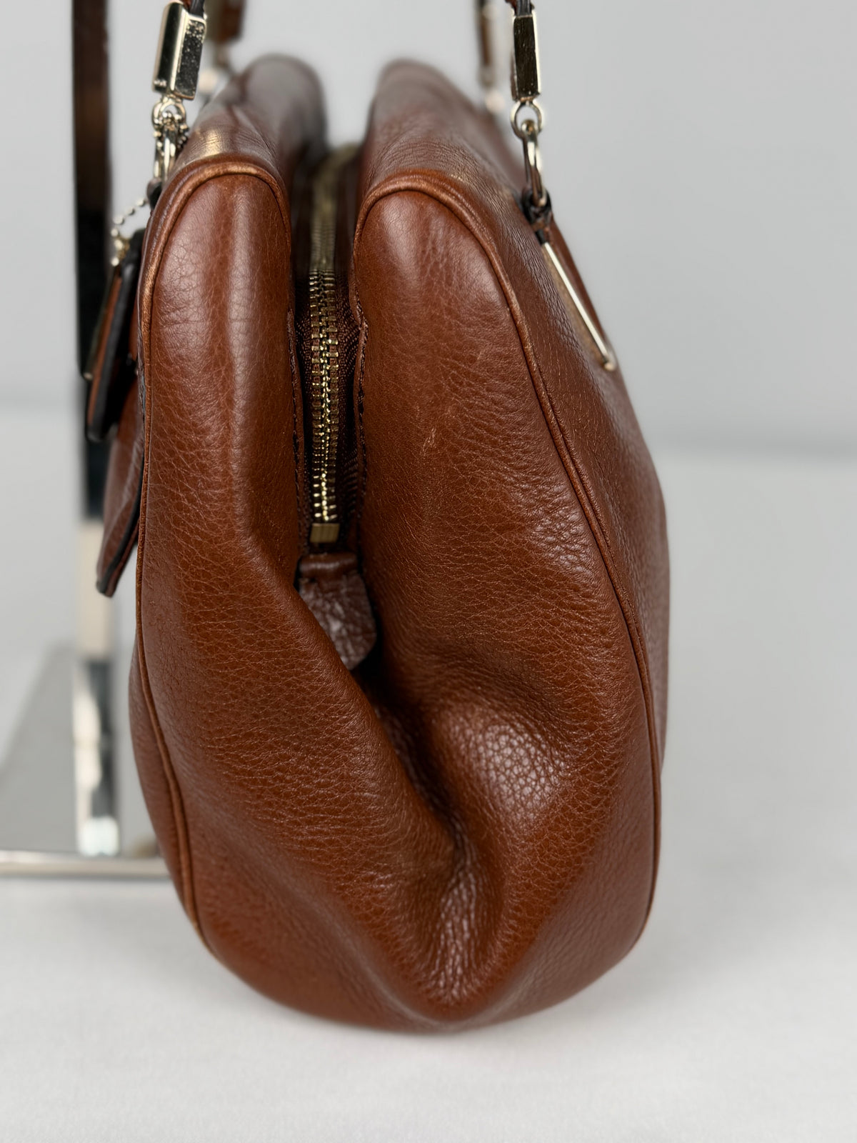 Coach 25169 Madison Madeline East/West Satchel Brown Leather Shoulder Bag