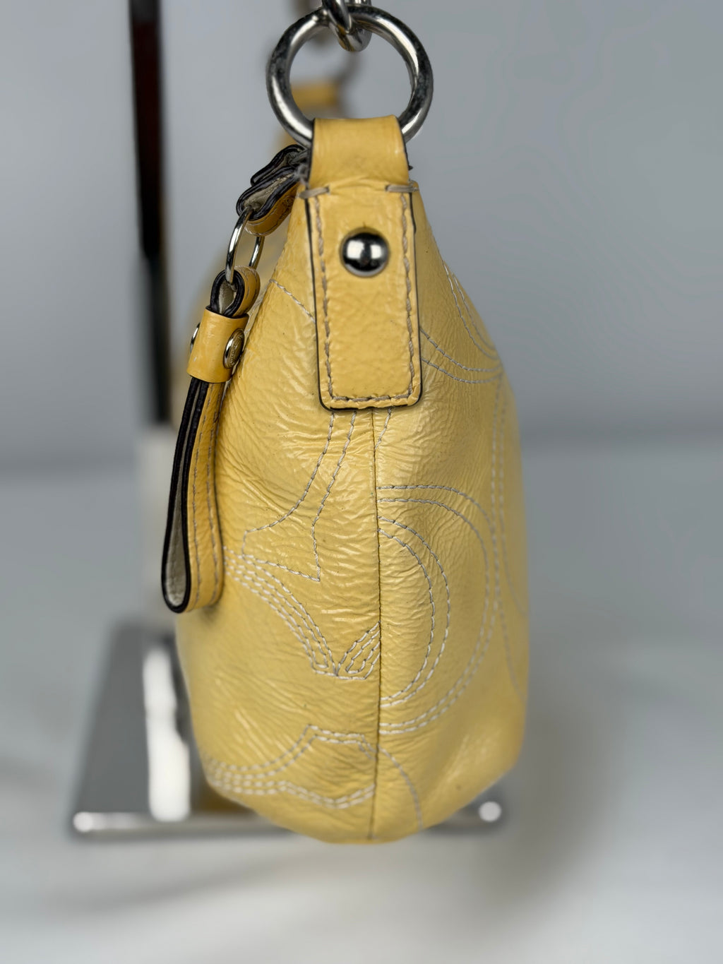 Coach F15141 Yellow Patent Leather Shoulder Bag