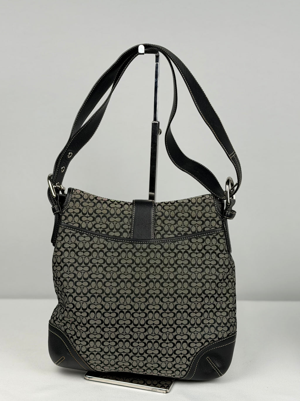Coach 6376 Soho Signature Black/Grey Monogram Crossbody Shoulder Bag