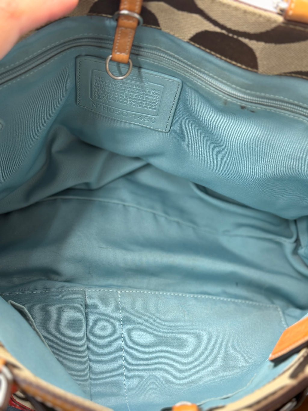 Coach 1490 Rare Limited Edition Hampton Clip Tropical Fish Signature Brown Monogram Shoulder Bag Suede Leather Trim