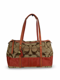 Coach F11102 Boston Signature Brown Monogram Shoulder Bag