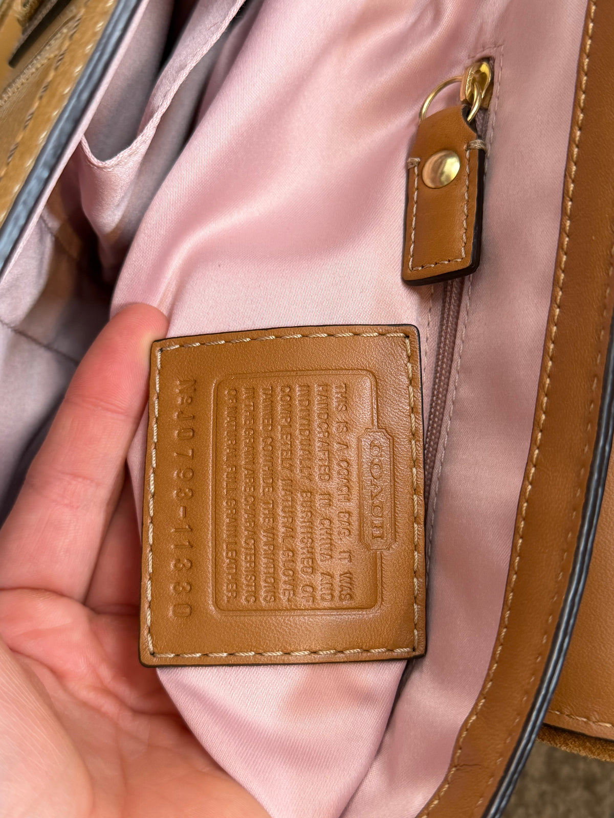 Coach 11330 Hampton Turnlock Flap Monogram Embossed Leather Shoulder Bag