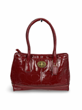Coach 12449 Madeline Red Monogram Patent Leather Shoulder Bag
