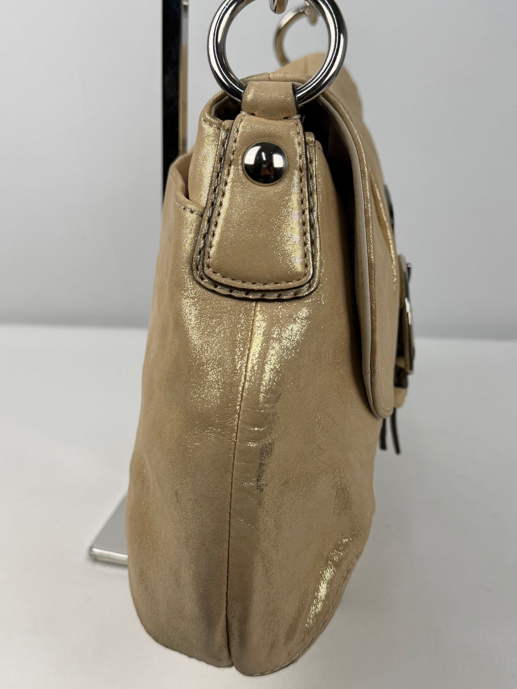 Coach F17217 Soho Beige Glitter Leather Shoulder Bag