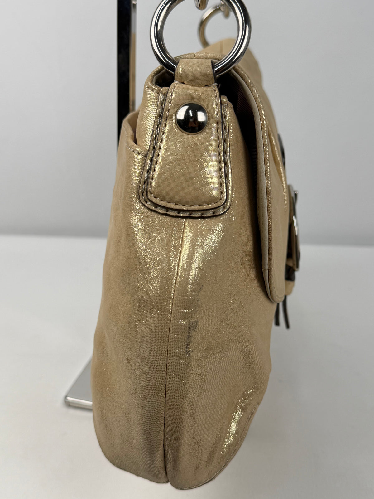 Coach F17217 Soho Beige Glitter Leather Shoulder Bag