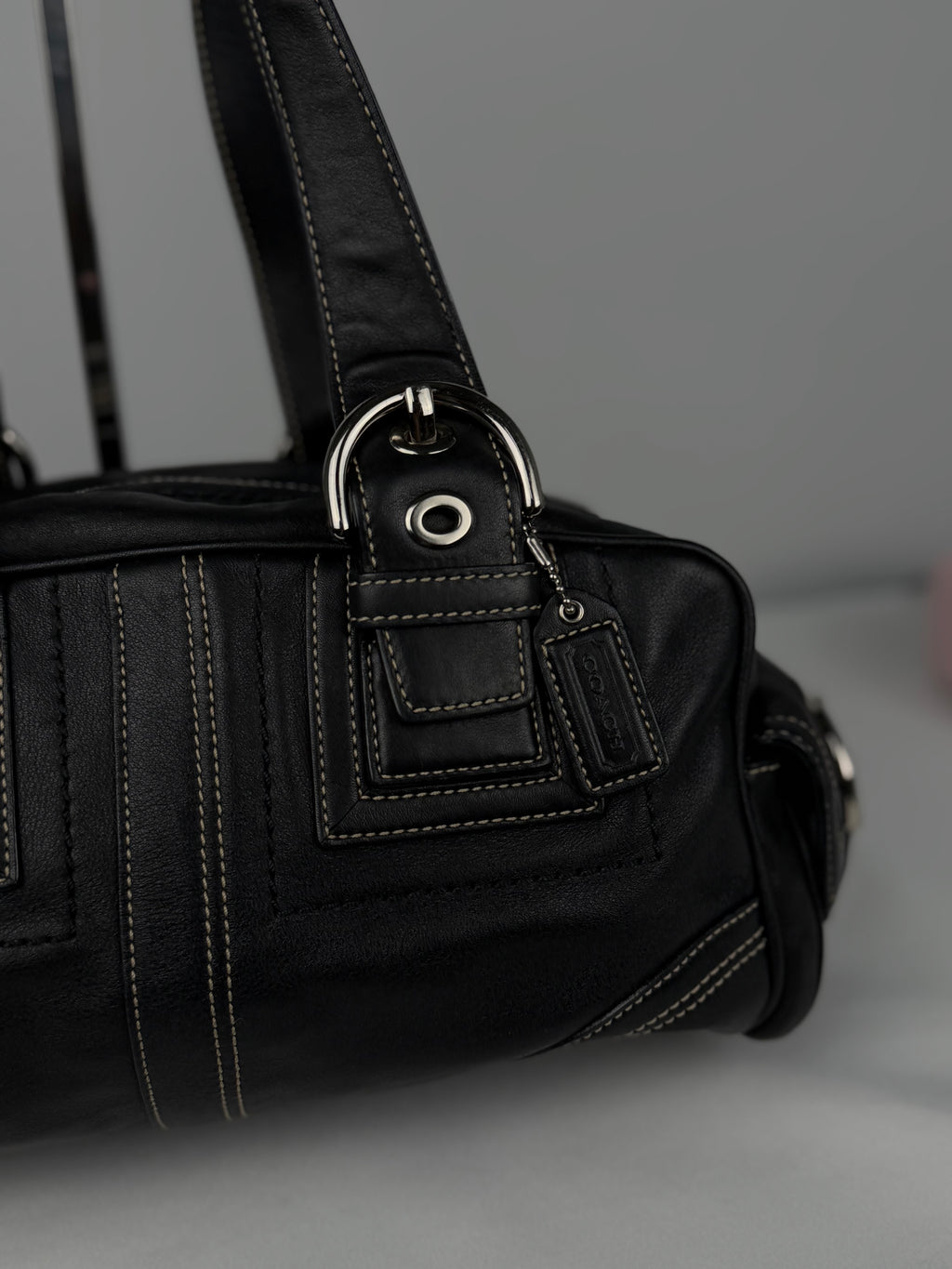 Coach 10036 Mia Black Leather Satchel Shoulder Bag
