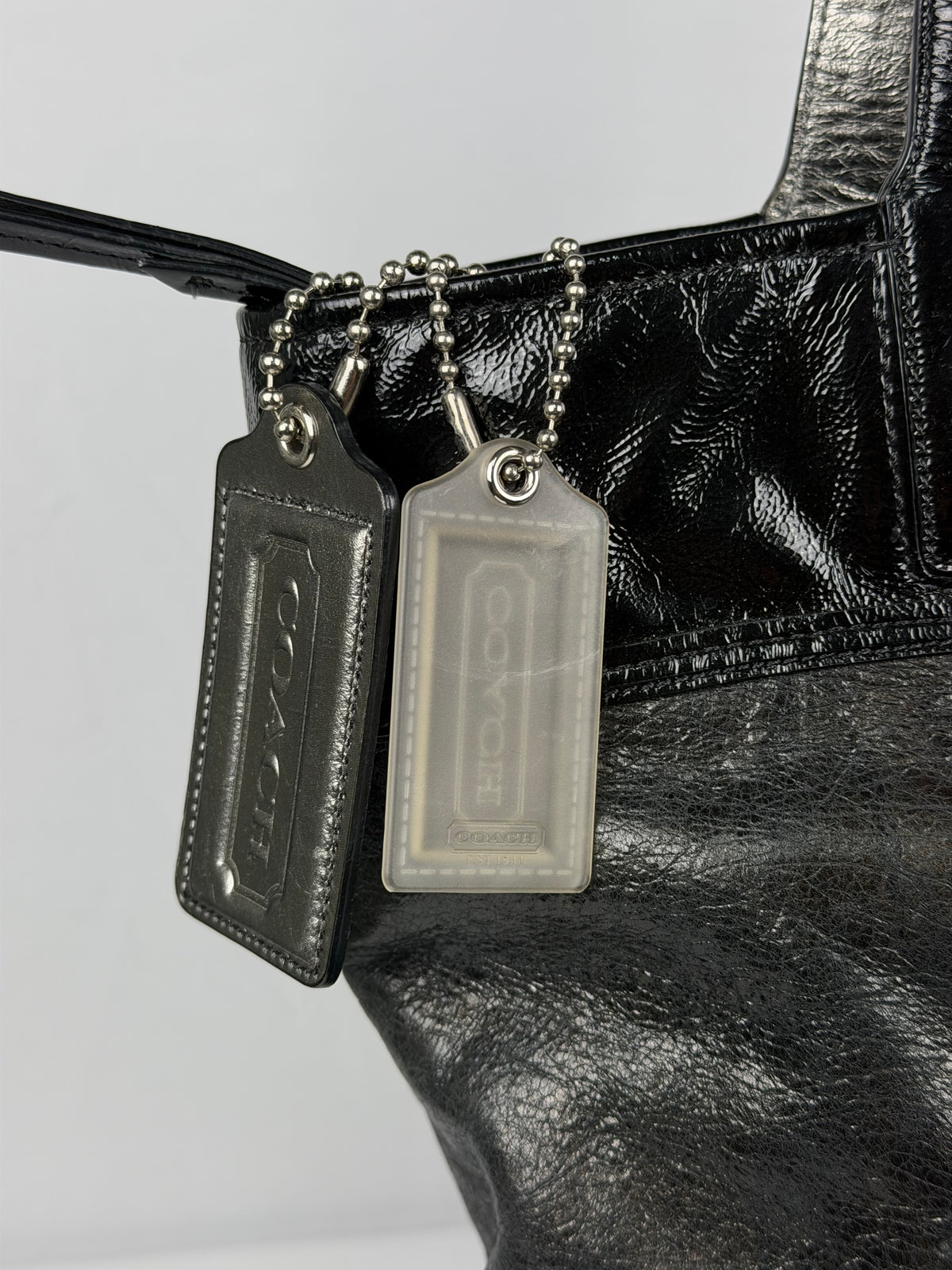 Coach 17041 Black Patent Leather Tote Shoulder Bag
