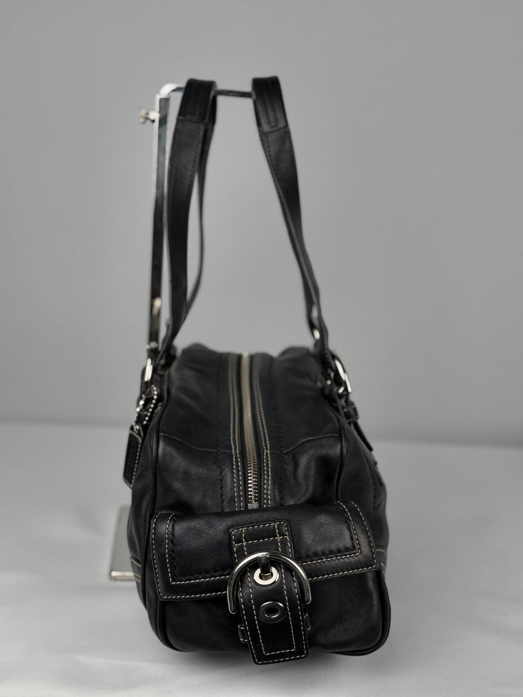 Coach 10036 Mia Black Leather Satchel Shoulder Bag