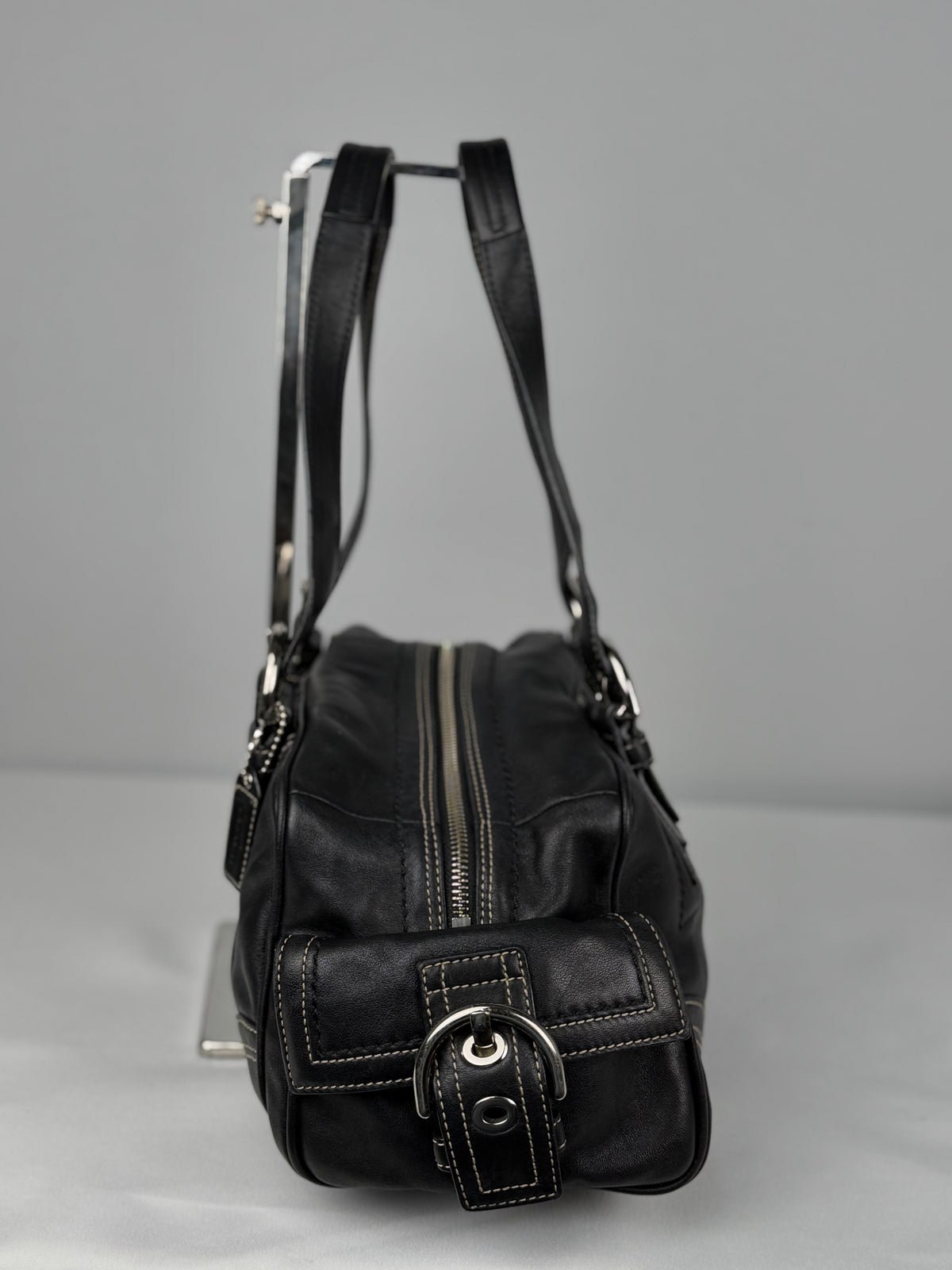 Coach 10036 Mia Black Leather Satchel Shoulder Bag