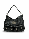 Coach 14561 Poppy Black Leather Double Pocket Shoulder Bag