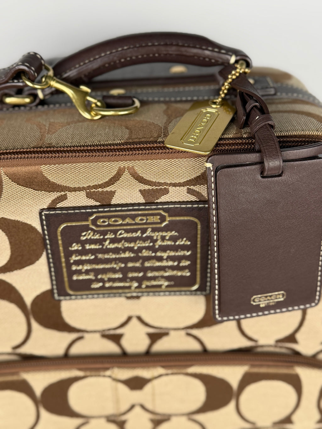 Coach Rare 77022 Luggage Signature Brown Monogram Suitcase