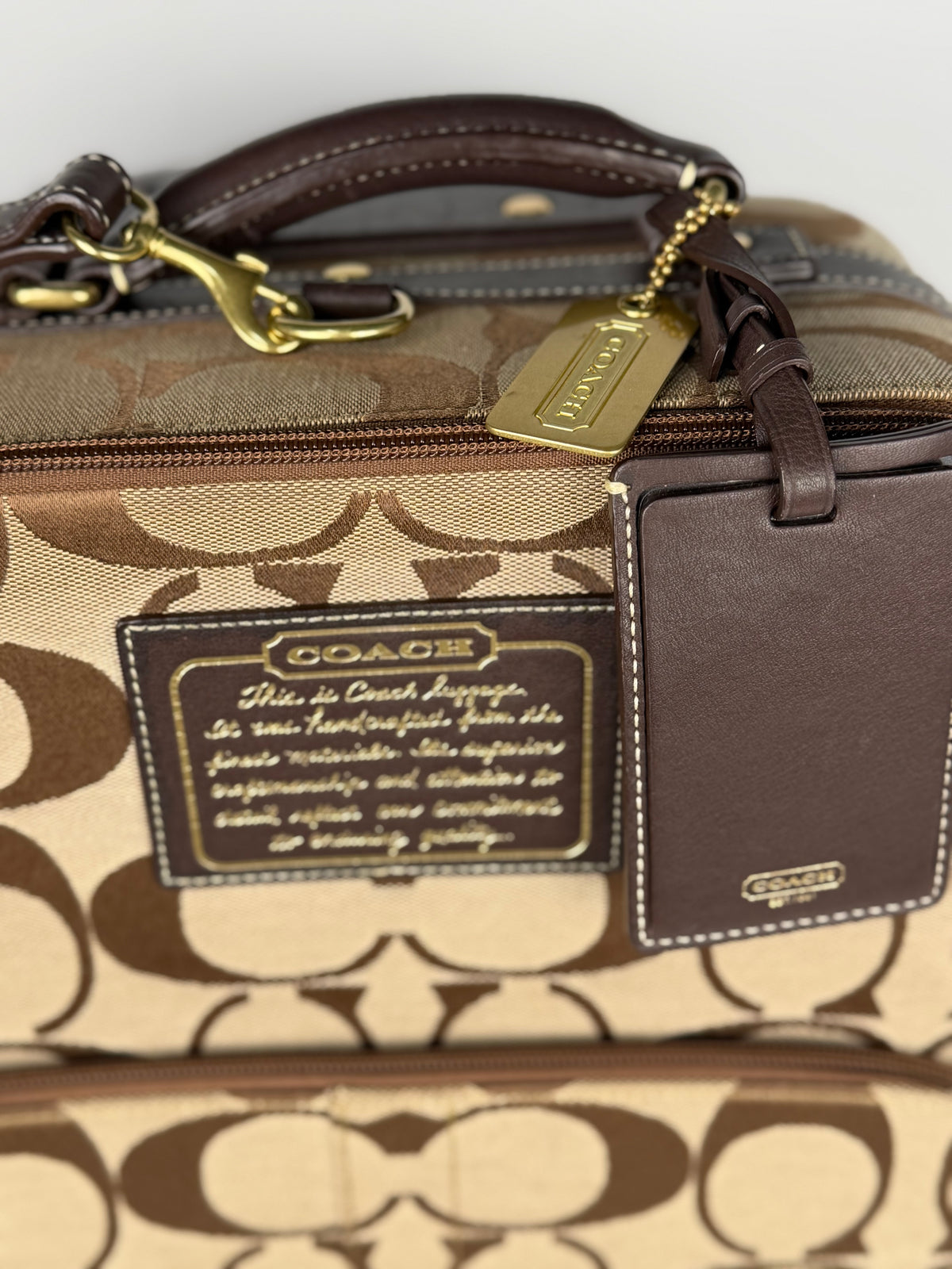 Coach Rare 77022 Luggage Signature Brown Monogram Suitcase