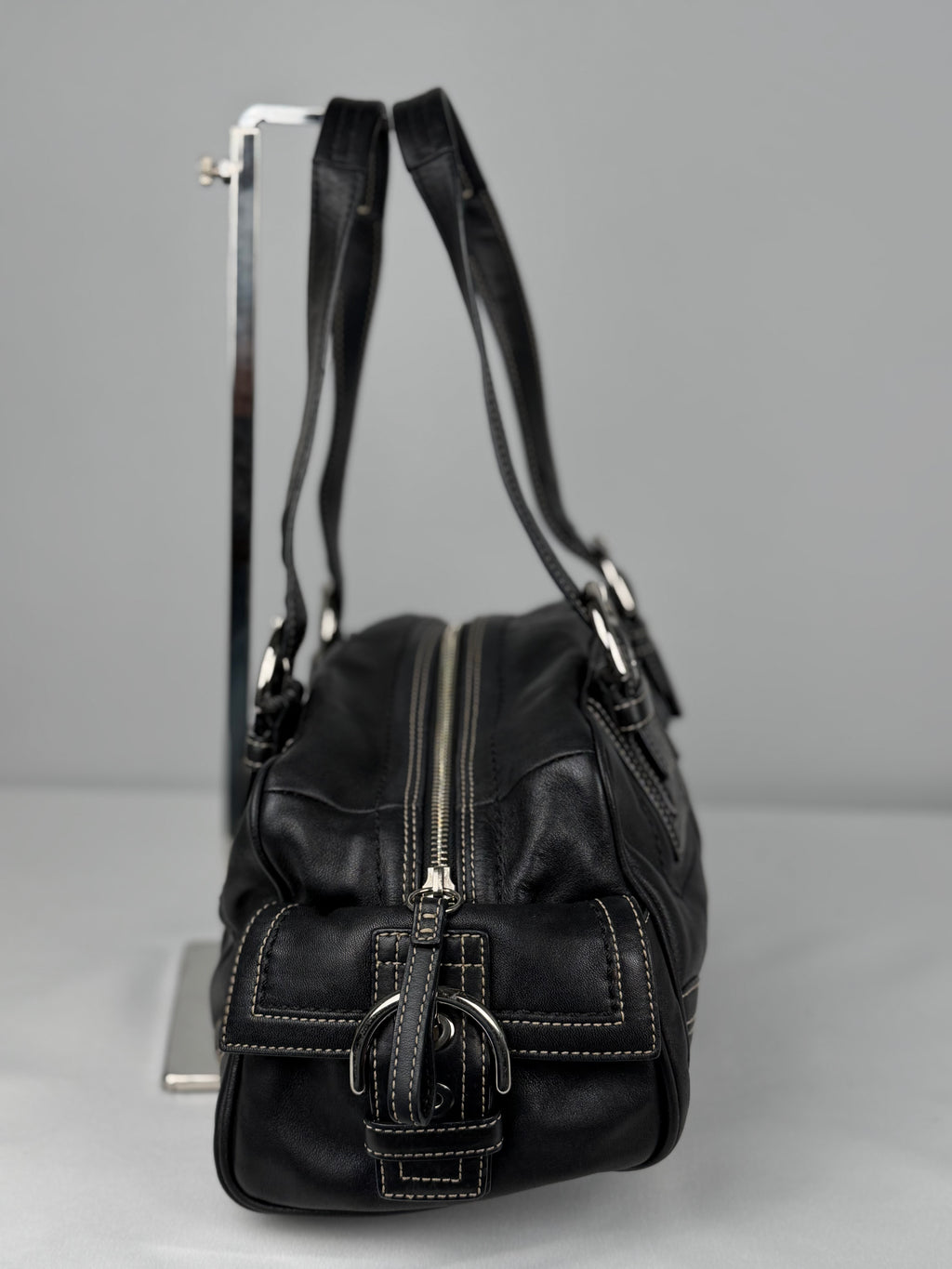 Coach 10036 Mia Black Leather Satchel Shoulder Bag