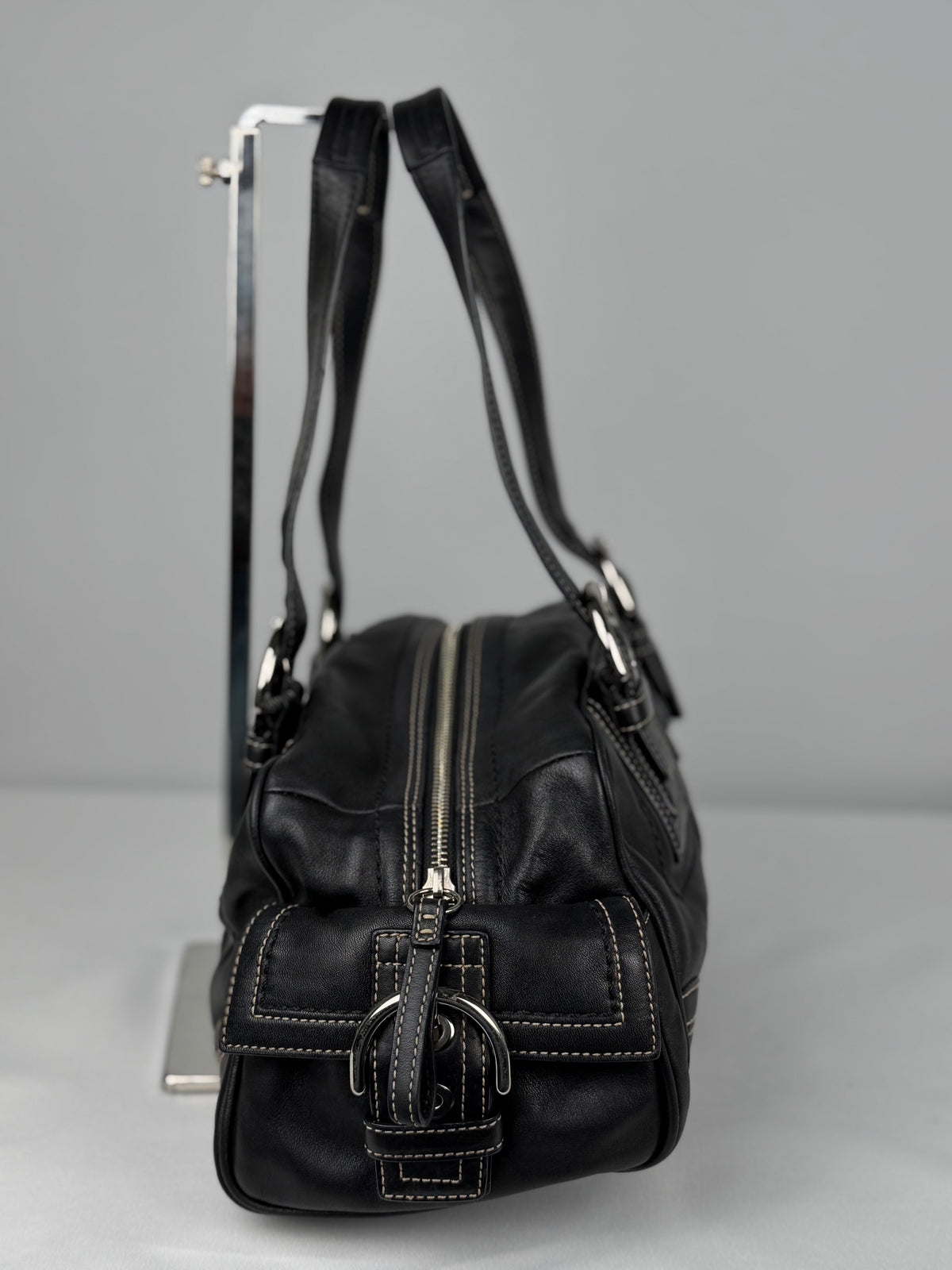 Coach 10036 Mia Black Leather Satchel Shoulder Bag