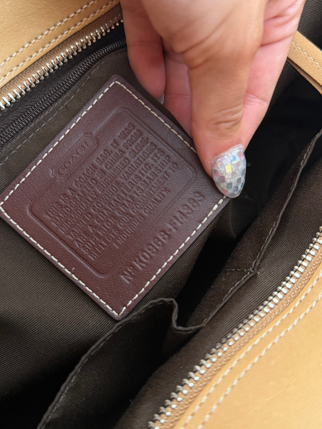 Coach F14383 Bleecker Tan/Brown Leather Shoulder Bag