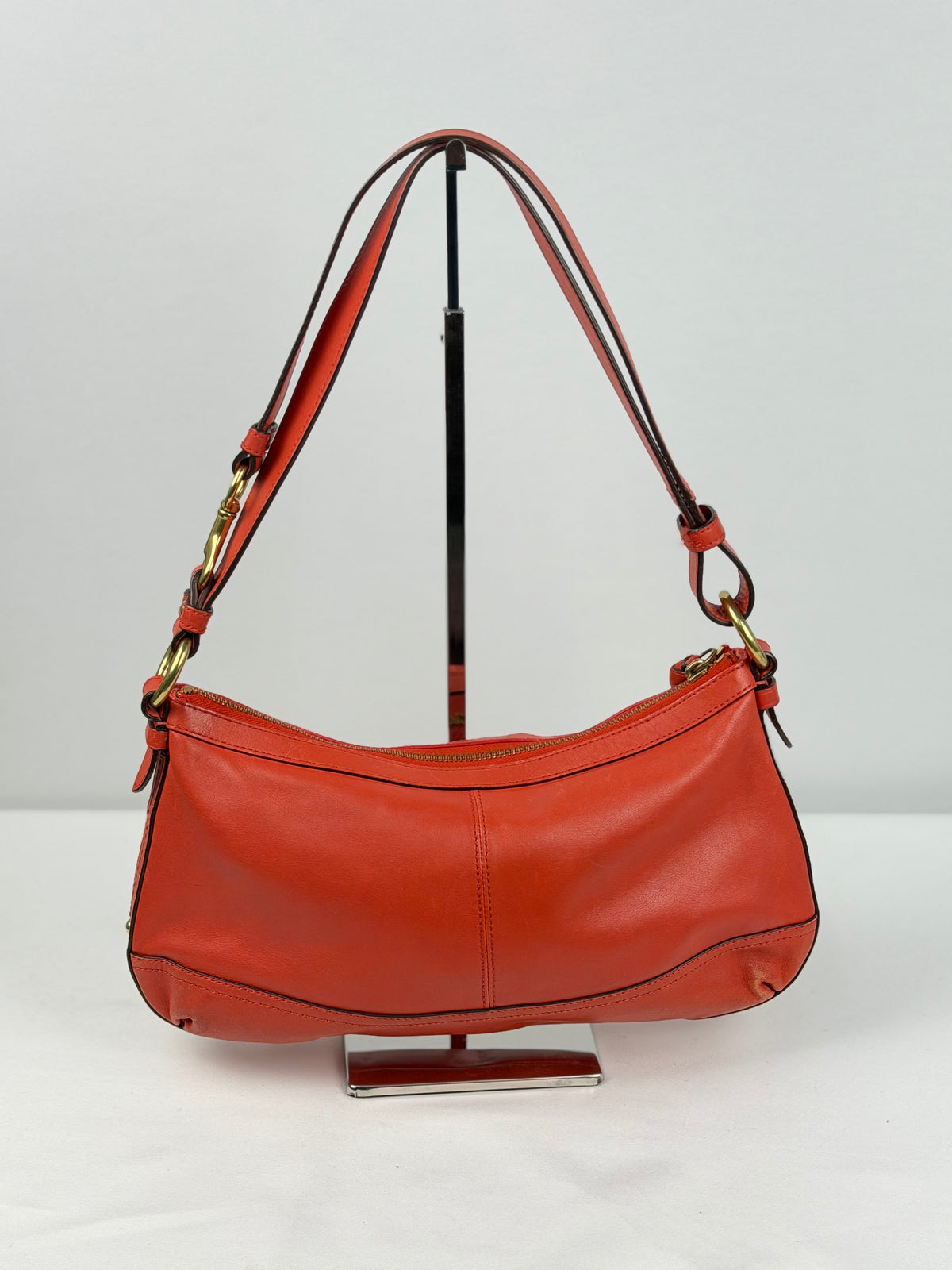 Coach F24404 Red/Orange Leather Shoulder Bag